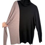 Chico's  ECOVERO‎ Neutral Colorblock Turtleneck Sweater Black Tan Size XXL Photo 6