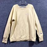 Champion  Athletics Powerblend Sweatshirt Womens XL Yellow Fleece Lined Crew Neck Photo 0