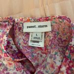 Sweet Storm Sweet.storm pink multicolored ditzy floral ruffled v-neck mini dress. Size L. Photo 7