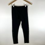 Alice + Olivia Black Sequin Accent Slim Fit Ponte Pants Size 4 Waist Designer Photo 6