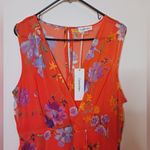 Calvin Klein Floral Print Sheer Sleeveless Surplice Neckline Wrap Midi Dress Photo 4