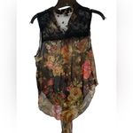 Sans Souci  Black Floral Sheer Blouse Photo 1