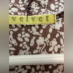 Velvet Tees Velvet brown cream printed tie front long sleevee deep vneck top Photo 5