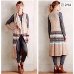 Anthropologie Sleeping On Snow Oullins Long Cardigan Vest Very Soft Tan Size L Photo 1