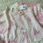 Tiger Mist NWT Tie Dye Distressed Hem Crop Jumper Sweater White Pink (Small) Photo 3