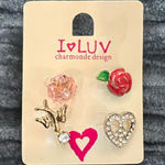 I Love Luv Charmonde Design Earrings Set Pink Photo 0