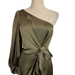 Shona joy  Luxe Tie Front One Shoulder Dress in Pine AU6/US2 Photo 6