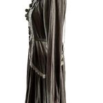 CHALADA Gray Dress Crochet Trim Long Sleeves Soft Fabric Round Neck Cotton EUC Size M Photo 6