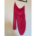 Hello Molly  One Shoulder Long Sleeve Hot Pink Dress Size M NWT Photo 1