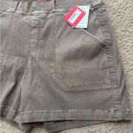 Spanx  4” Stretch Twill Shorts Women’s Size Large Taupe Brown NWT Flattering Fit Photo 3