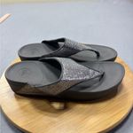 FitFlop  9 Thong Lulu‎ Glitz Toe-Post Sandals Grey Silver Slide On Flip Flops Photo 2