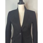 Theory  Black Cotton Blend Single Breasted One Button Blazer Corporate Women's 6 Photo 1