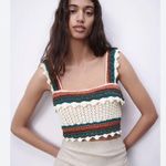 ZARA  crochet knit mini top Size Medium Photo 0
