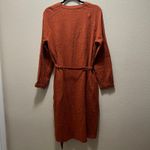 Coldwater Creek  rust Orange Button Front Tie Waist Midi Dress Size Medium Fall Photo 7