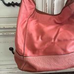 Isaac Mizrahi  Live  Coral Peach Leather‎ Large Purse Photo 1