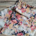 None Pink Blue Floral Infinity Circle Polyester Scarf Photo 1