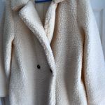 Women's Cream Teddy Coat Faux Sherpa Style Size Large Photo 5