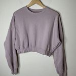 Hollister  Cropped Sweatshirt Womens Size Small Lavendar Pullover Shirt Purple Photo 0