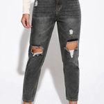 SheIn Black Ripped Mom Jeans Photo 0