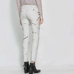 ZARA : MARBLE EFFECT PRINT WAXED PANTS SLIM JEANS Photo 2