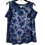 Style & Co Patriotic Red White & Blue Cold Shoulder Top Women’s Size Medium Photo 5