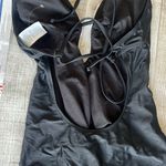 Kona Sol Chic Black Halter Swimsuit with Crochet Detail Photo 2