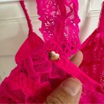 PINK - Victoria's Secret PINK Victoria’s Secret hot pink lace bralette size medium Photo 3