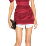 Hellessy Emily Dress In Red With Contrast White Shirttail Hem Size 4 Crimson Photo 0