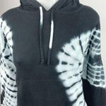 AQUA  Black White Tie Dye Hooded Hoodie Pullover Sweatshirt Sweater Top Sz S Photo 2