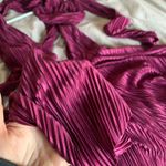 Multi Tie Textured Satin Mini Dress Red Photo 6