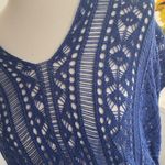 Blue Crochet Knit Beach Cover Up Photo 4