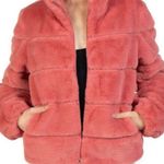 Love Token  Jodi Pink Faux Fur Bomber Quilted Jacket SZ M Photo 0