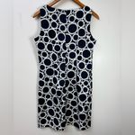 kim rogers  Navy and White Circle Midi Dress size 12P Photo 3