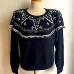 Forenza Vintage 80s Beaded Sweater Angora Silk Black Silver Rhinestone Large Photo 0