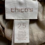 Chico's Linen Crop Cargo Pants Embellished Belted Rhinestone Cream 2.5 L Photo 2