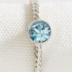 Touchstone Crystal Swarovski Company silver with aquamarine ring Photo 1