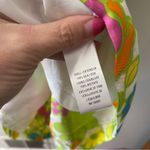 Milly  Halter Dress Ditsy Floral Size 2 EUC White Bright Colors Summer Gold Chain Photo 6