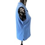 Vintage North Crest Collared Wide Strap Tank Top Button Up Tennis Sz Small Blue Photo 3