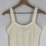Taylor Cream Crochet Cable Knit Sleeveless Midi Dress Feminine Size S White Photo 1