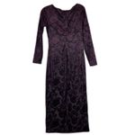 Vintage Velvet Burnout Midi Dress Womens Small NEW NOS Purple Whimsigoth Y2k 90s Photo 1