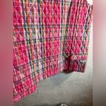 Vintage Pink and Blue Lightweight Quilted Vest LG High Collar pockets preppy Photo 8