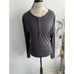 We The Free Free People  Grey Metallic Long Sleeve Top‎ Women's Extra Small Photo 1