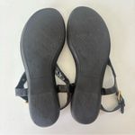 Ralph Lauren  Women’s Black Pu Leather Sling Back Thong Sandals Size 8 Photo 6
