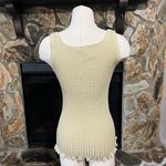 Central Park West  Ribbed metallic shimmer Knit Tank Top Y2K elevated casual M Photo 2