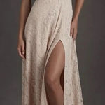 BHLDN NWT Fame & Partners Charlotte Dress Nude Lace Maxi Wedding Gown Dress 6 Photo 0