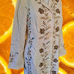 Sigrid Olsen  Linen Lined Jacket with Embroidered Design‎ Size 6P Photo 0
