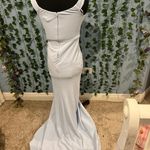 B Darlin Baby Blue Off The Shoulder Gown Photo 5