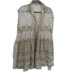Juliet Dunn Women’s Sequin Mini Babydoll Dress Size 1 S White Photo 5