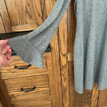 White House | Black Market WHBM Silver Grey metallic Long Bell Sleeve‎ Sweater Dress Size Large Super soft Photo 1