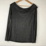 White House | Black Market Off The Shoulder Black Metallic Top Size Medium Photo 2